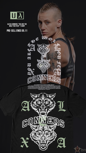 Alexa Conners You Are The Wolf You Feed tee design and campaign art