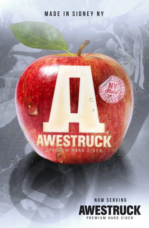 Awestruck Hard Cider print ad — apple on crushed ice
