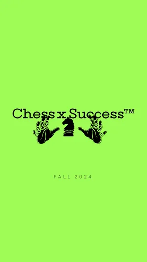 Chess x Success identity — knight piece between two illustrated hands